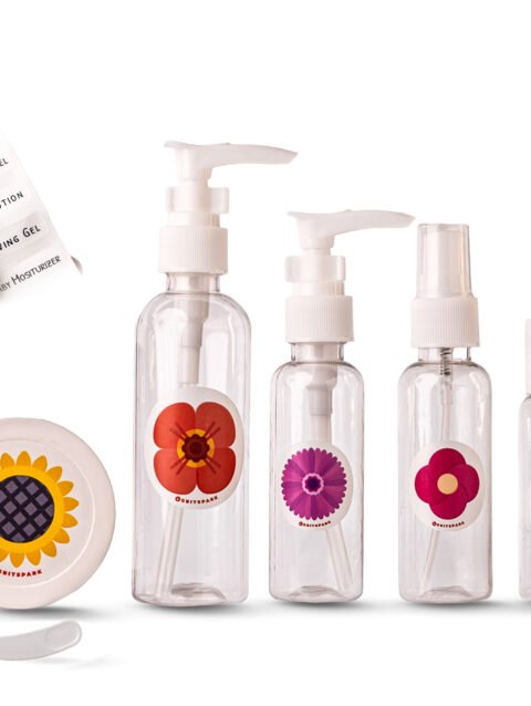 GritSpark Travel Bottles Floral Minimalistic