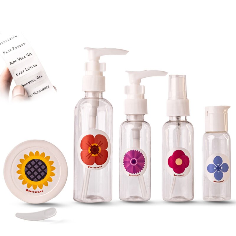 GritSpark Travel Bottles Floral Minimalistic