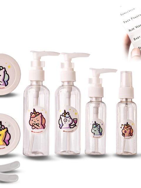 GritSpark Travel Toiletry Bottles Kit Unicorn