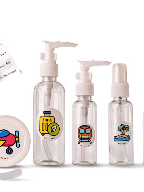 GritSpark Travel Toiletry Bottles Kit Wanderlust Minimalistic