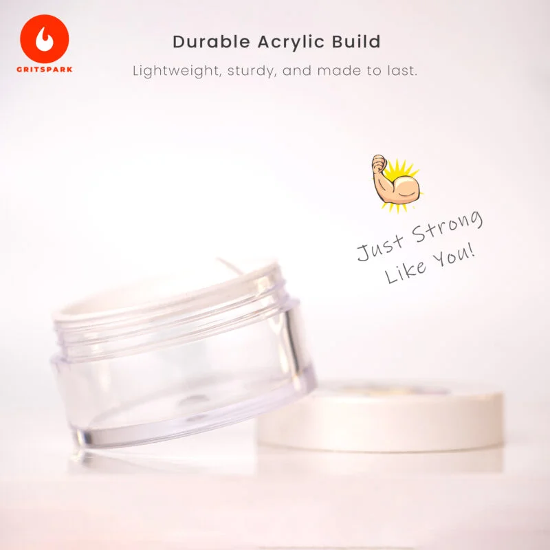 Empty Acrylic Cosmetic Jars with Inner Lid & Spatula – Leakproof Travel Containers for Creams, Balms, DIY Skincare, Makeup & Beauty Products (25g) (Wanderlust- 2Pcs) - Image 5