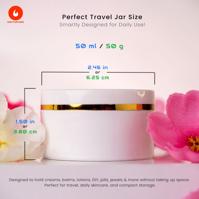GritSpark Cosmetic Jar White 50g